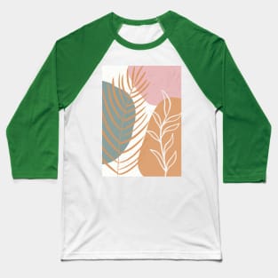 Abstract Botanical Palm Leaves Baseball T-Shirt